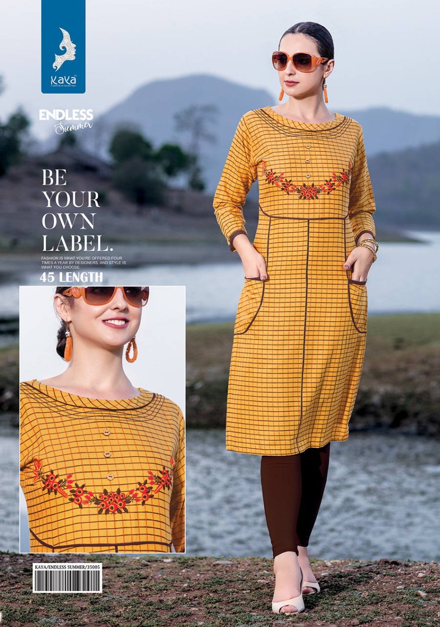Kaya Design Endless Summer Print Embroidery Kurti Kaya Design Endless Summer Print Embroidery Kurti